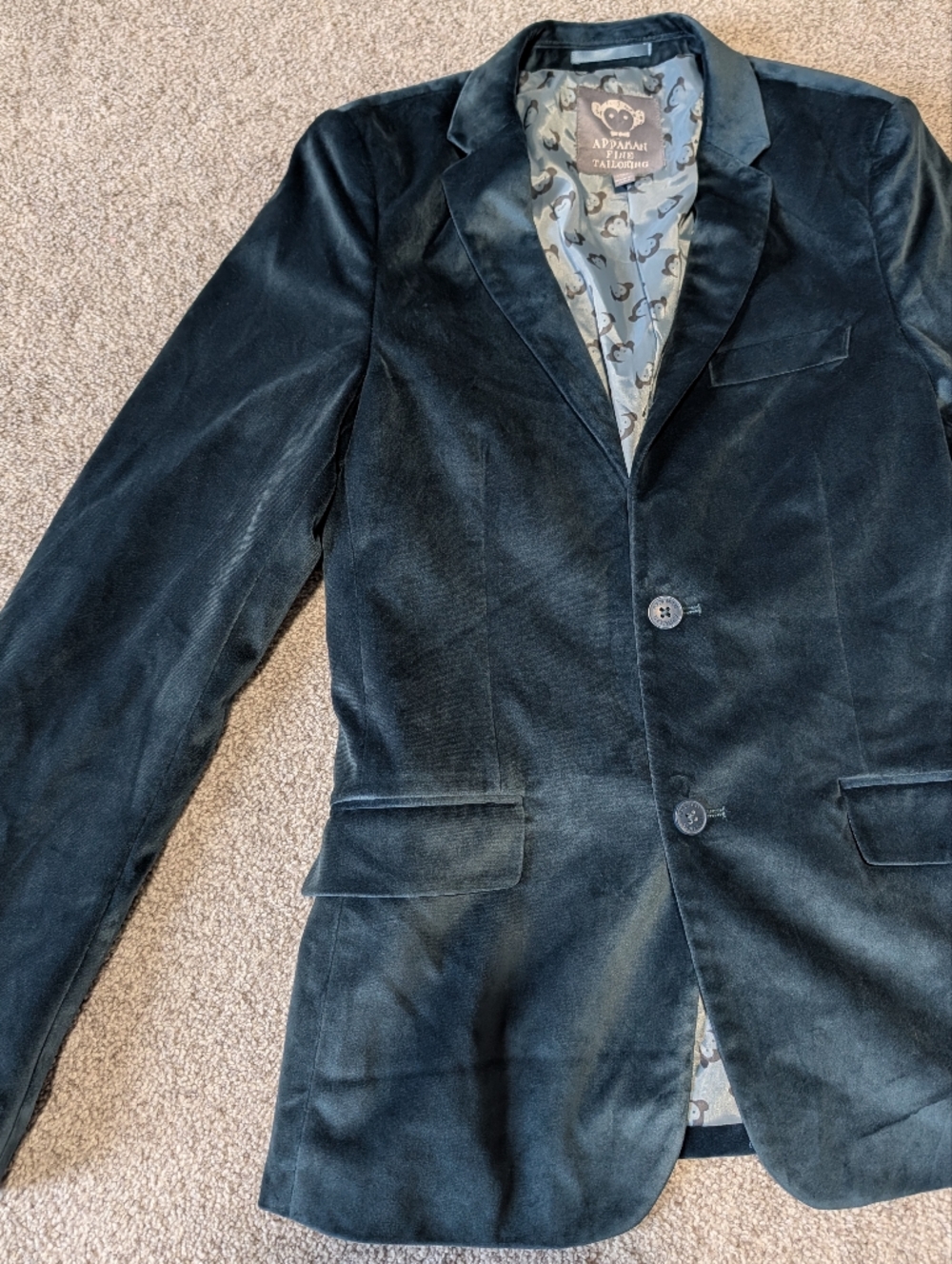 Appaman Boys Velvet Blazer Blue Size 16 Formal Jacket Wedding Holiday Suit Coat - Picture 2 of 6